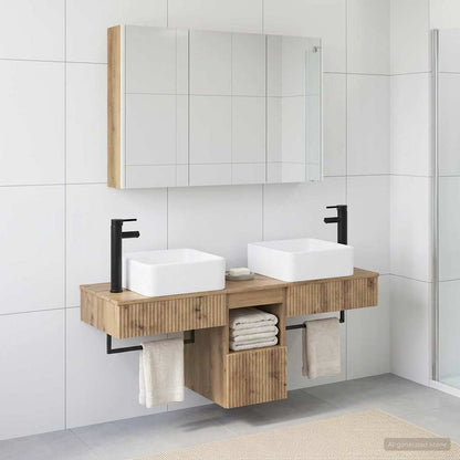 Bathroom Cabinet Set 4 pcs Artisan Oak 103.5 x 15.5 x 70 cm