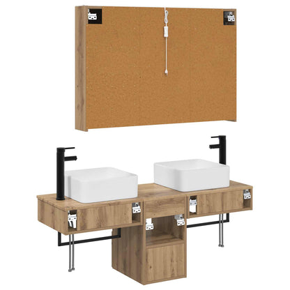 Bathroom Cabinet Set 4 pcs Artisan Oak 103.5 x 15.5 x 70 cm