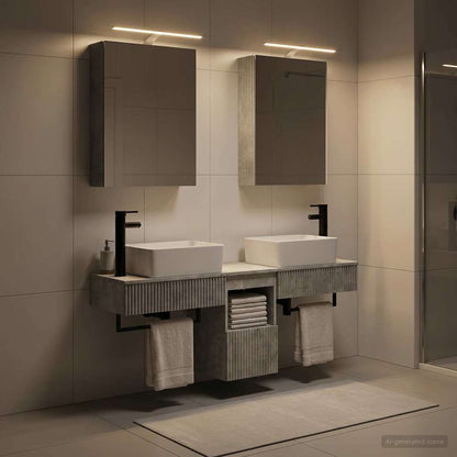 Bathroom Cabinet Set 5 pcs Concrete Grey 50 x 14.5 x 70 cm