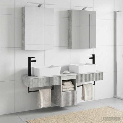 Bathroom Cabinet Set 5 pcs Concrete Grey 50 x 14.5 x 70 cm