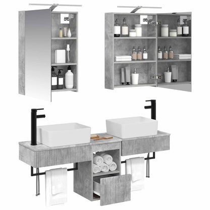 Bathroom Cabinet Set 5 pcs Concrete Grey 50 x 14.5 x 70 cm