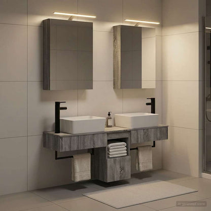 Bathroom Cabinet Set 5 pcs Grey Sonoma 50 x 14.5 x 70 cm