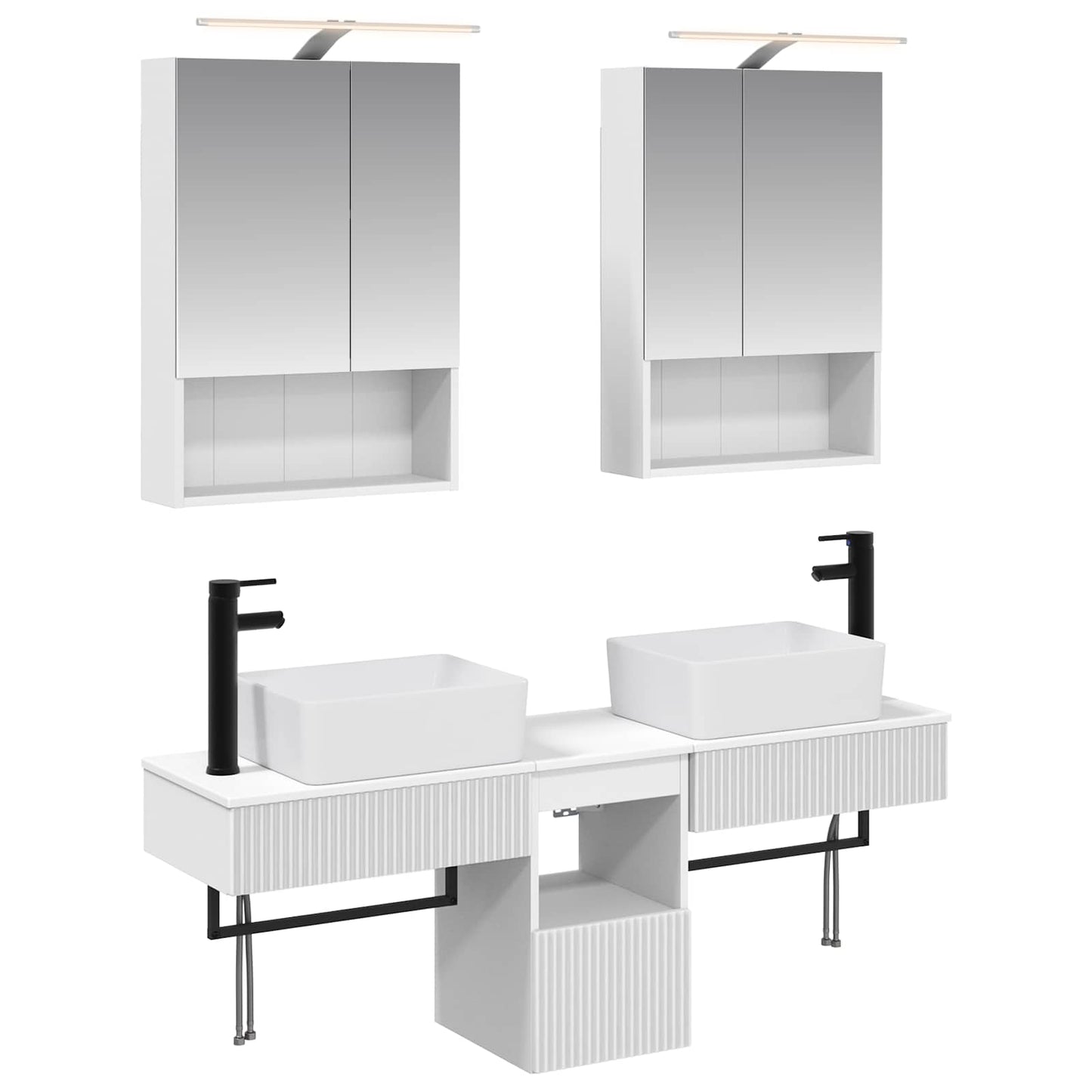 Bathroom Cabinet Set 5 pcs White 50 x 14.5 x 70 cm
