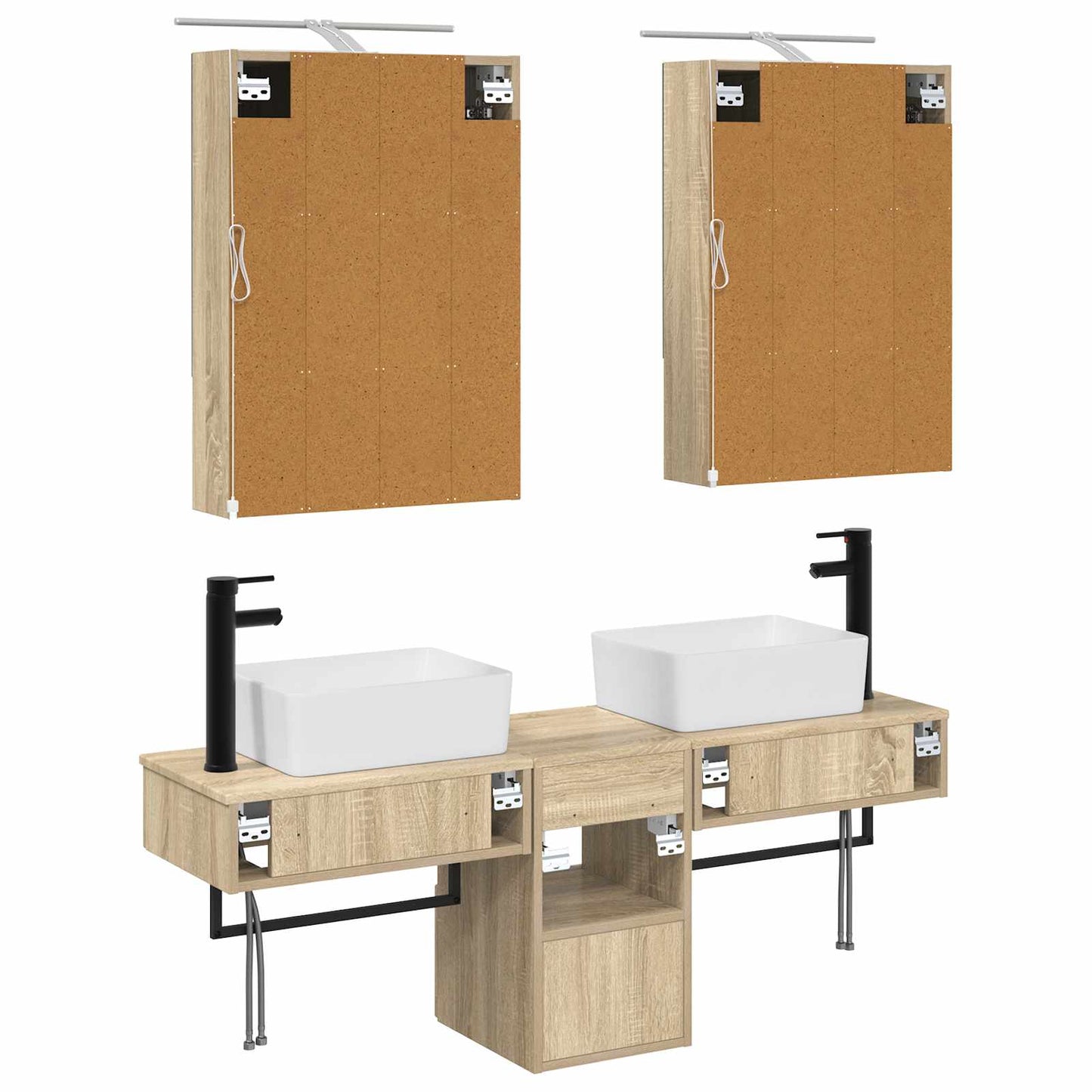 Bathroom Cabinet Set 5 pcs Sonoma Oak 50 x 14.5 x 70 cm