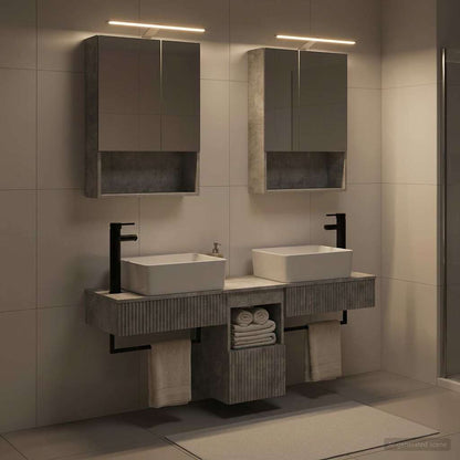Bathroom Cabinet Set 5 pcs Concrete Grey 50 x 14.5 x 70 cm