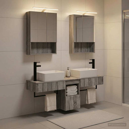 Bathroom Cabinet Set 5 pcs Grey Sonoma 50 x 14.5 x 70 cm