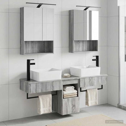 Bathroom Cabinet Set 5 pcs Grey Sonoma 50 x 14.5 x 70 cm