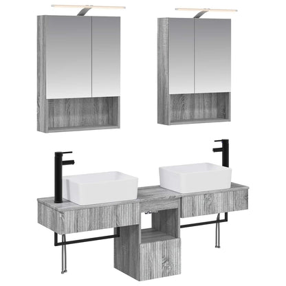 Bathroom Cabinet Set 5 pcs Grey Sonoma 50 x 14.5 x 70 cm