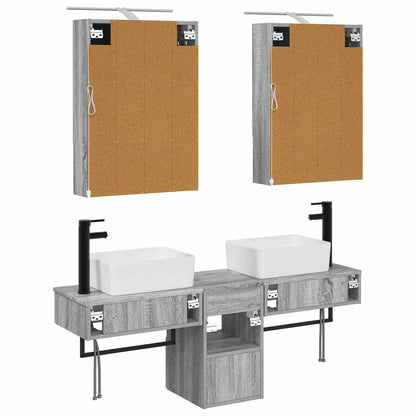 Bathroom Cabinet Set 5 pcs Grey Sonoma 50 x 14.5 x 70 cm