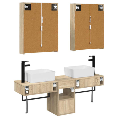 Bathroom Cabinet Set 5 pcs Sonoma Oak 53 x 15.5 x 70 cm