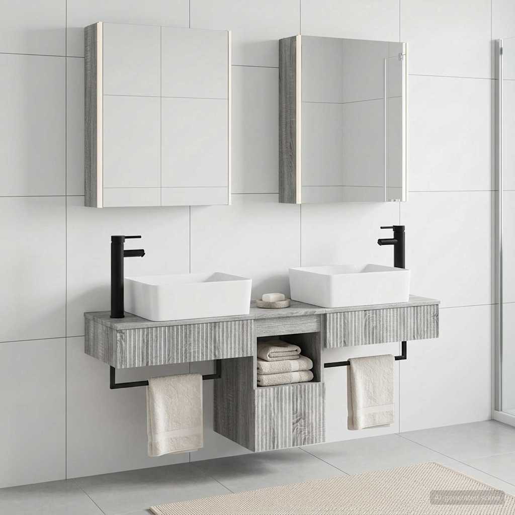 Bathroom Cabinet Set 5 pcs Grey Sonoma Engineered Wood