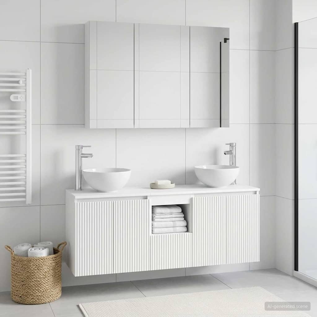 Bathroom Cabinet Set 4 pcs White 100 x 14.5 x 70 cm