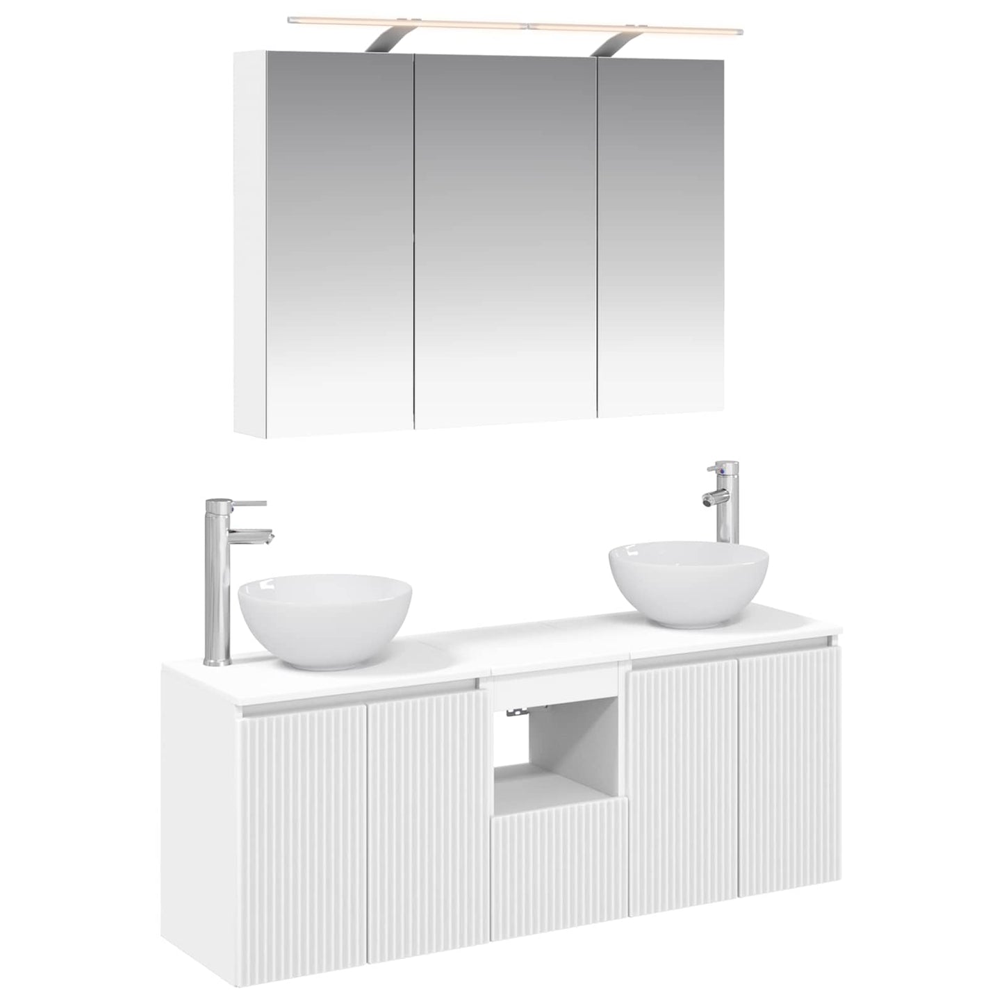 Bathroom Cabinet Set 4 pcs White 100 x 14.5 x 70 cm