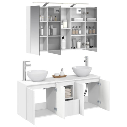 Bathroom Cabinet Set 4 pcs White 100 x 14.5 x 70 cm