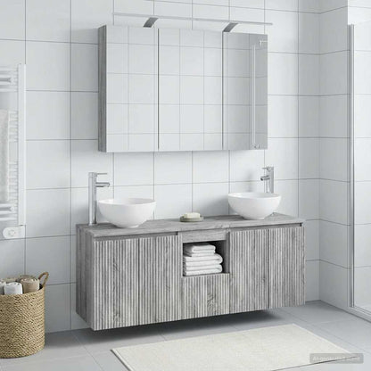 Bathroom Cabinet Set 4 pcs Grey Sonoma Engineered Wood