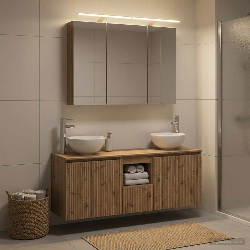 Bathroom Cabinet Set 4 pcs Artisan Oak 100 x 14.5 x 70 cm