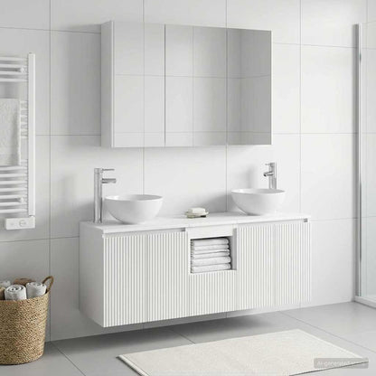 Bathroom Cabinet Set 4 pcs White 103.5 x 15.5 x 70 cm