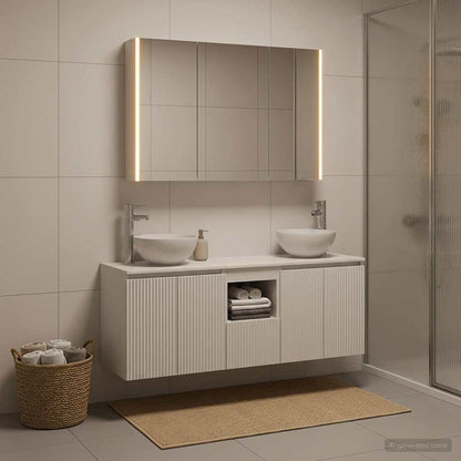 Bathroom Cabinet Set 4 pcs White 103.5 x 15.5 x 70 cm