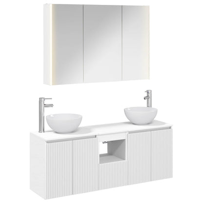 Bathroom Cabinet Set 4 pcs White 103.5 x 15.5 x 70 cm
