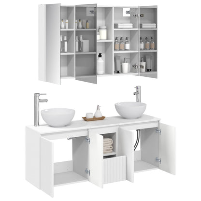 Bathroom Cabinet Set 4 pcs White 103.5 x 15.5 x 70 cm