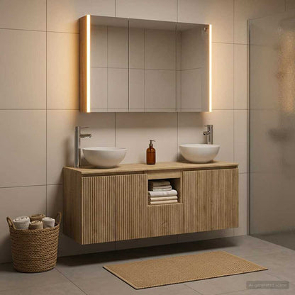 Bathroom Cabinet Set 4 pcs Sonoma Oak 103.5 x 15.5 x 70 cm