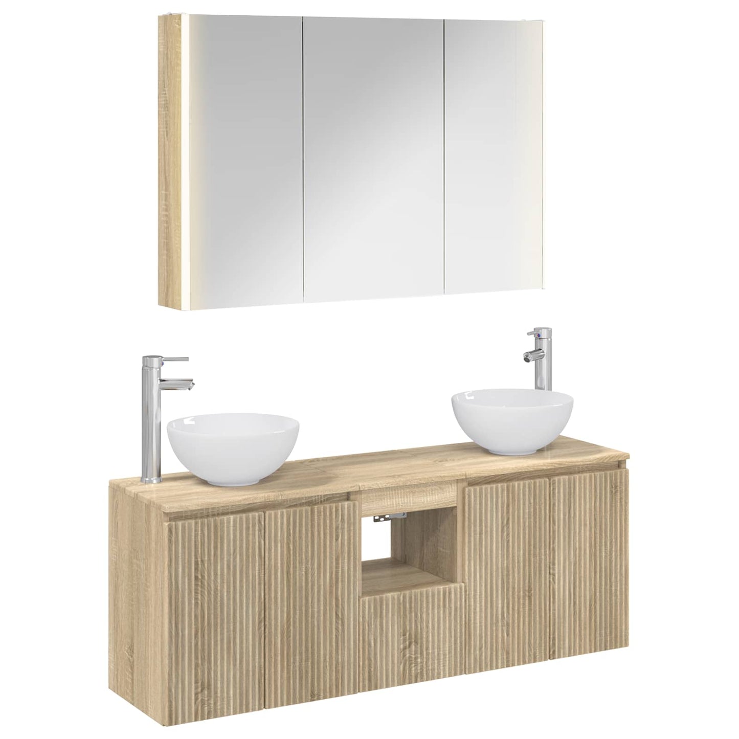 Bathroom Cabinet Set 4 pcs Sonoma Oak 103.5 x 15.5 x 70 cm