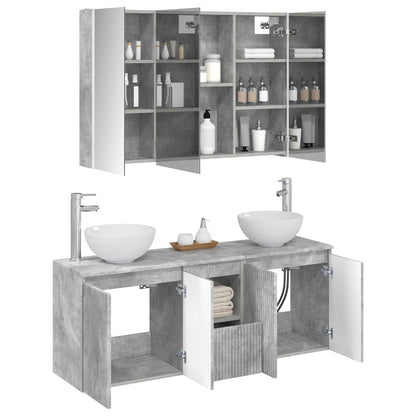 Bathroom Cabinet Set 4 pcs Concrete Grey 103.5 x 15.5 x 70 cm