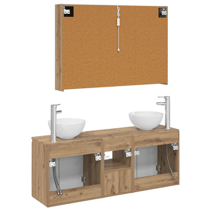 Bathroom Cabinet Set 4 pcs Artisan Oak 103.5 x 15.5 x 70 cm