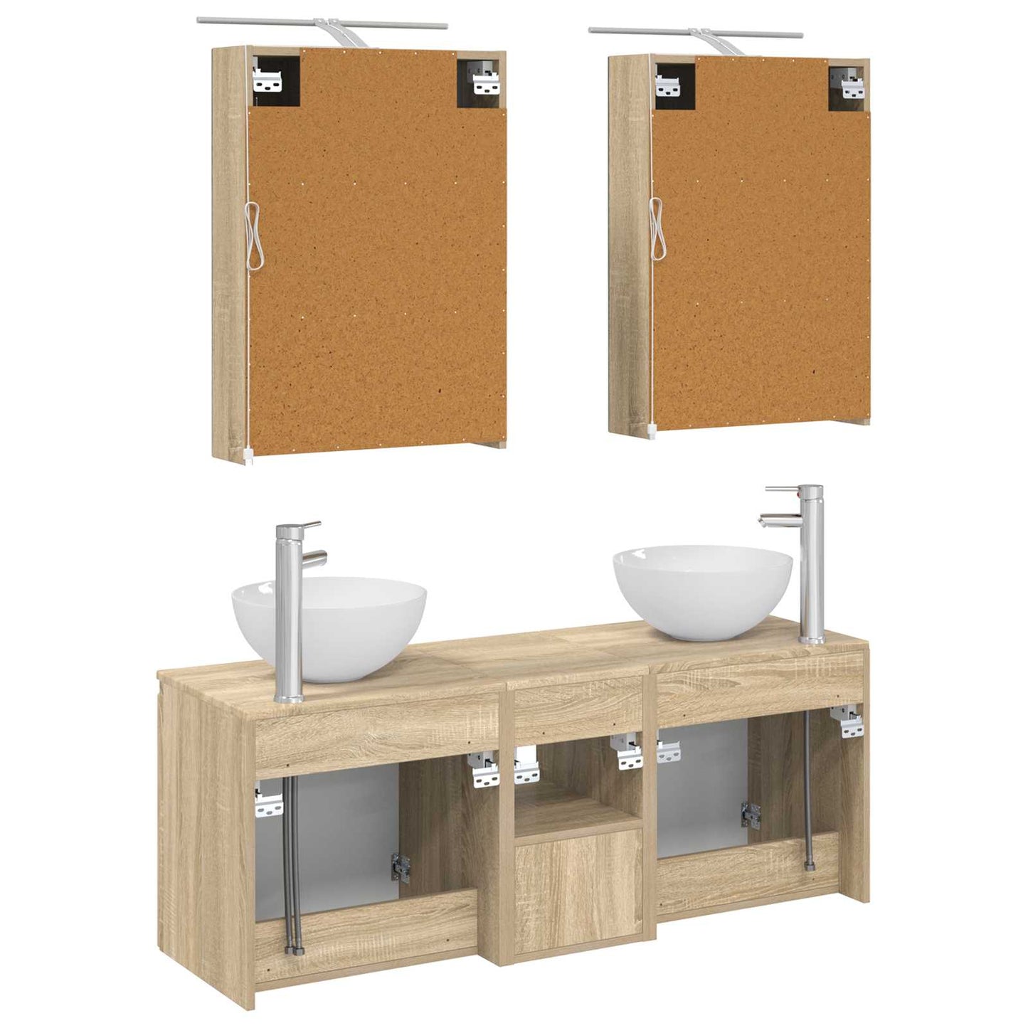 Bathroom Cabinet Set 5 pcs Sonoma Oak 50 x 14.5 x 70 cm