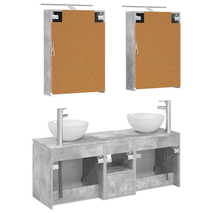 Bathroom Cabinet Set 5 pcs Concrete Grey 50 x 14.5 x 70 cm