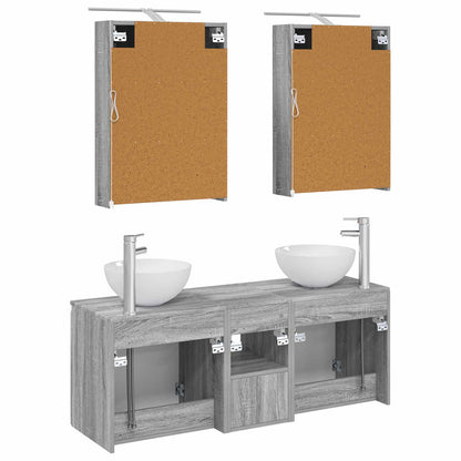 Bathroom Cabinet Set 5 pcs Grey Sonoma 50 x 14.5 x 70 cm