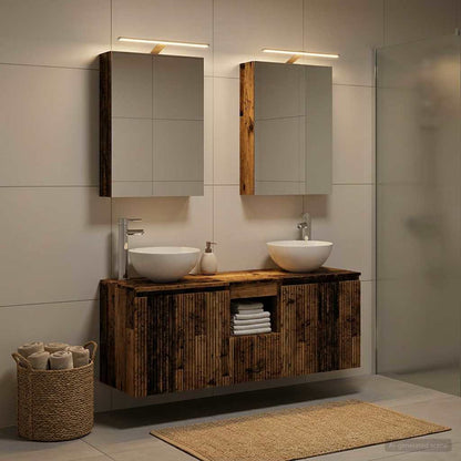 Bathroom Cabinet Set 5 pcs Old Wood 50 x 14.5 x 70 cm