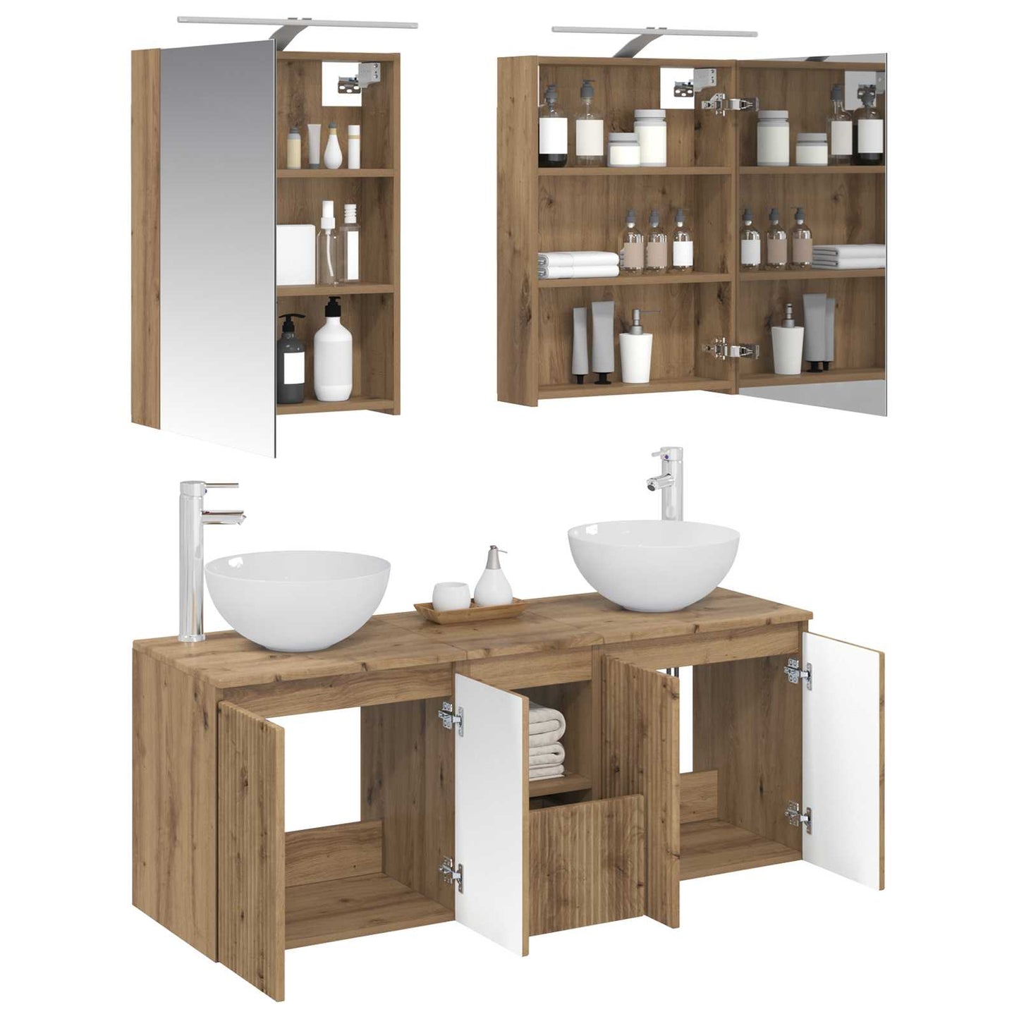 Bathroom Cabinet Set 5 pcs Artisan Oak 50 x 14.5 x 70 cm