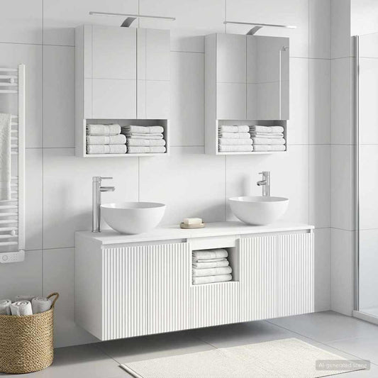Bathroom Cabinet Set 5 pcs White 50 x 14.5 x 70 cm