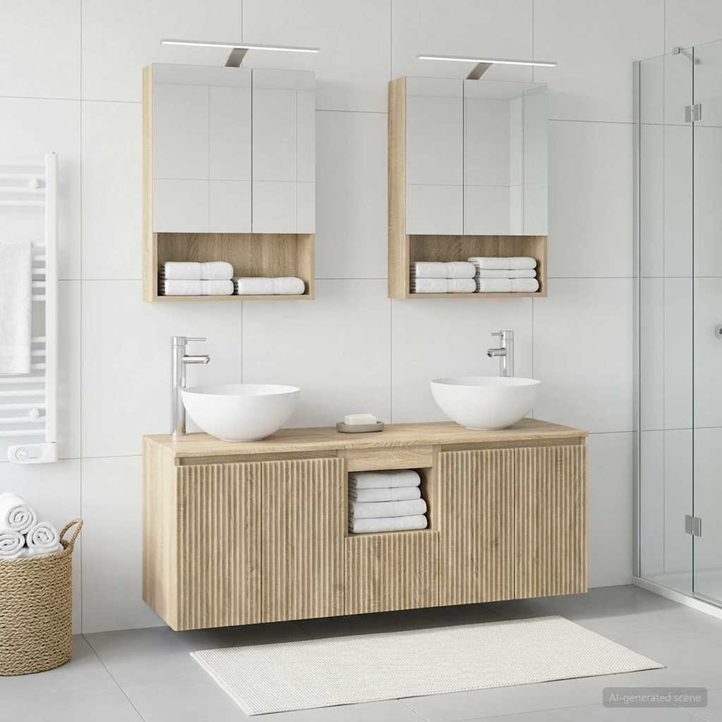 Bathroom Cabinet Set 5 pcs Sonoma Oak 50 x 14.5 x 70 cm