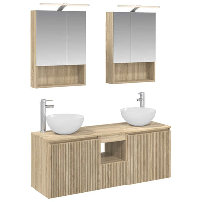 Bathroom Cabinet Set 5 pcs Sonoma Oak 50 x 14.5 x 70 cm