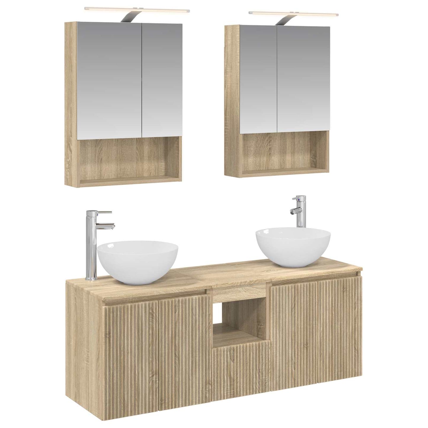 Bathroom Cabinet Set 5 pcs Sonoma Oak 50 x 14.5 x 70 cm