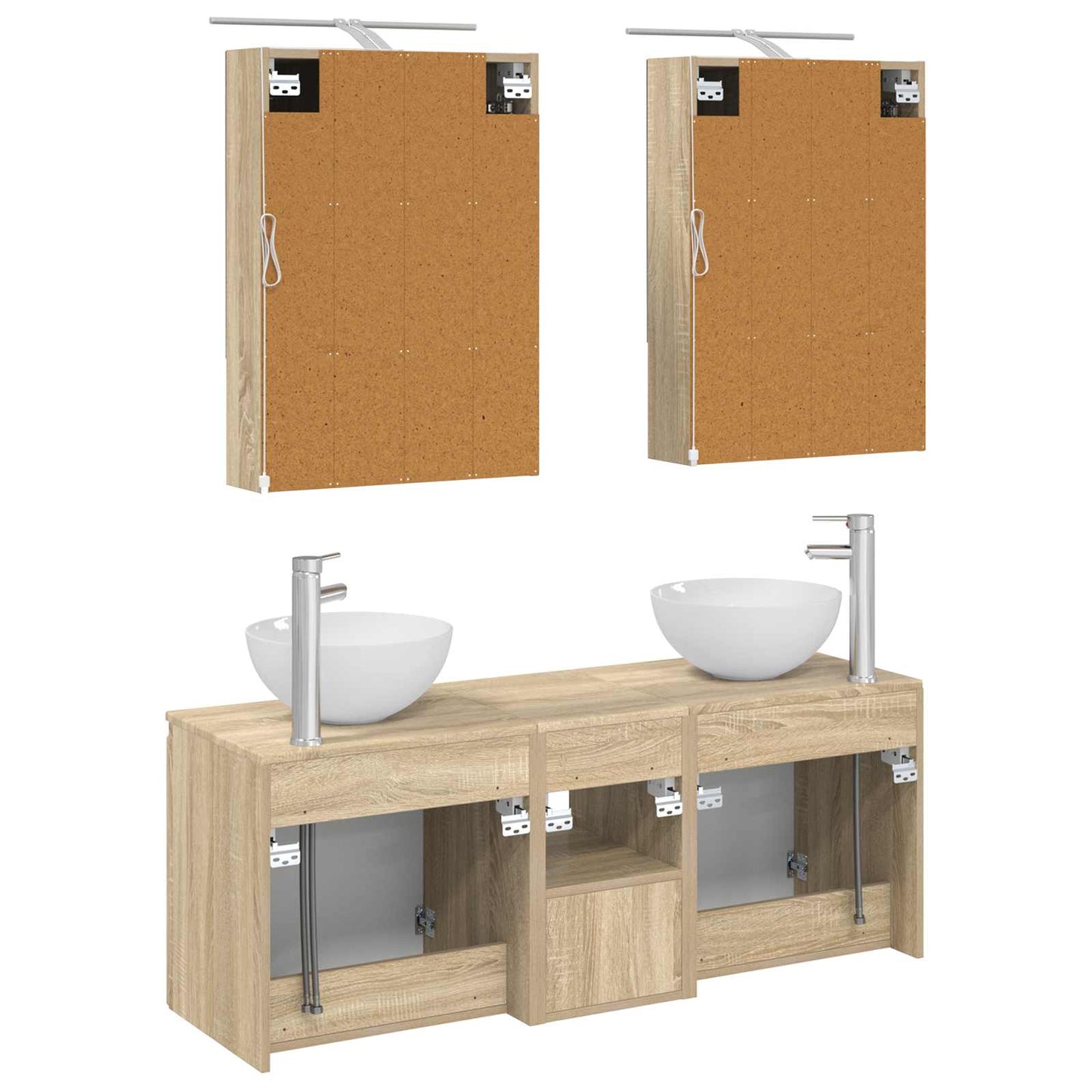 Bathroom Cabinet Set 5 pcs Sonoma Oak 50 x 14.5 x 70 cm