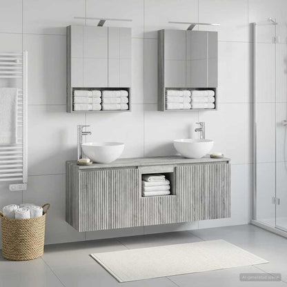 Bathroom Cabinet Set 5 pcs Grey Sonoma 50 x 14.5 x 70 cm