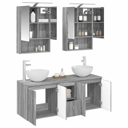 Bathroom Cabinet Set 5 pcs Grey Sonoma 50 x 14.5 x 70 cm
