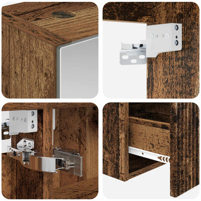 Bathroom Cabinet Set 5 pcs Old Wood 50 x 14.5 x 70 cm