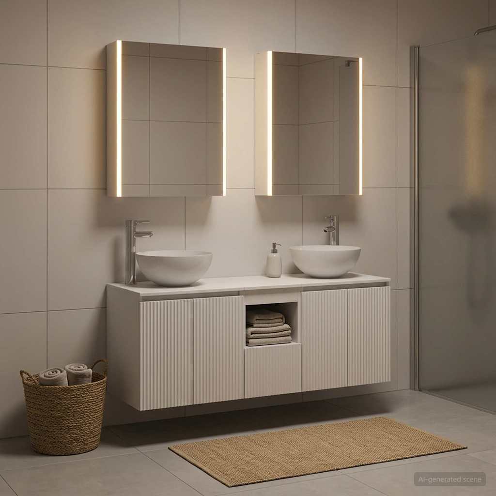 Bathroom Cabinet Set 5 pcs White 53 x 15.5 x 70 cm