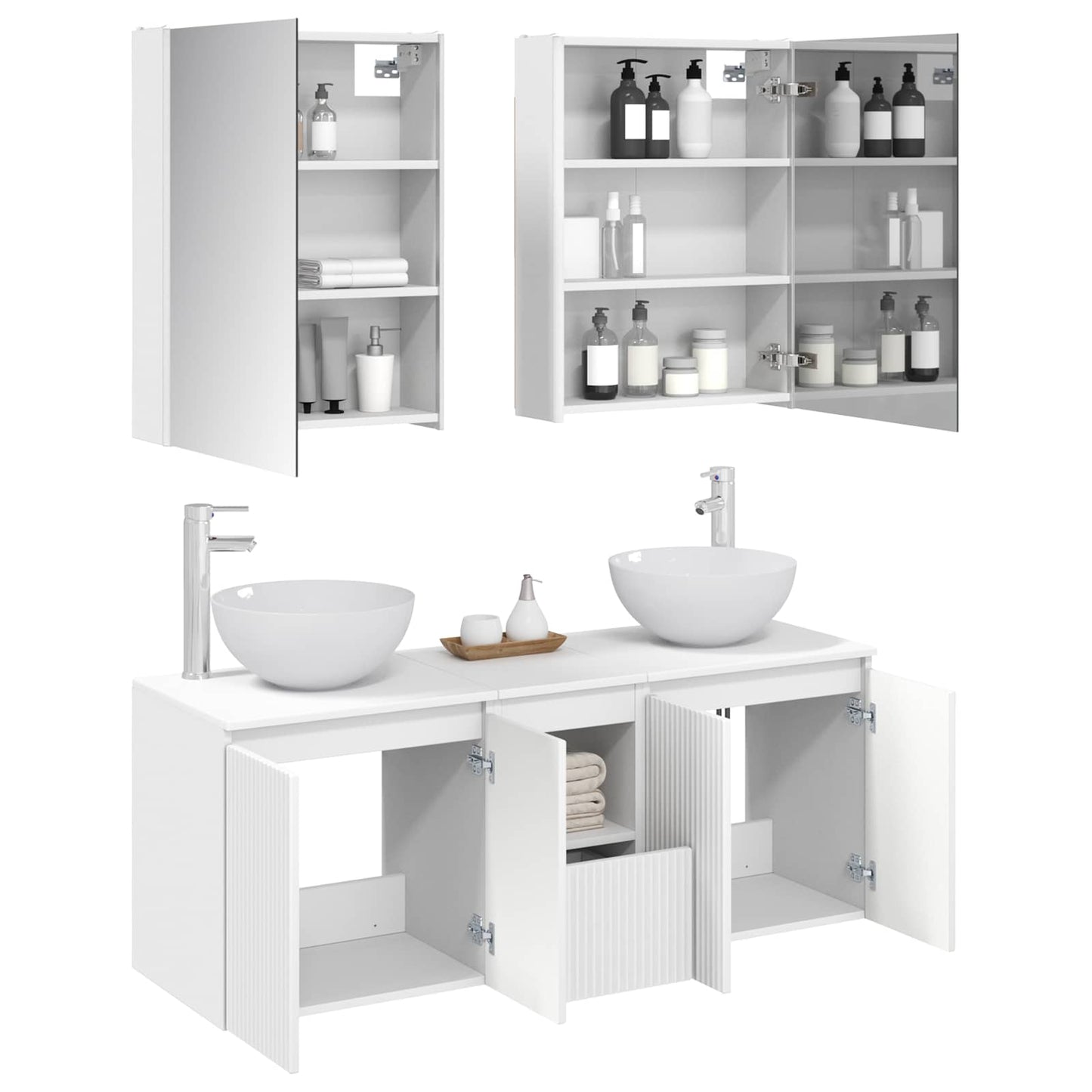 Bathroom Cabinet Set 5 pcs White 53 x 15.5 x 70 cm