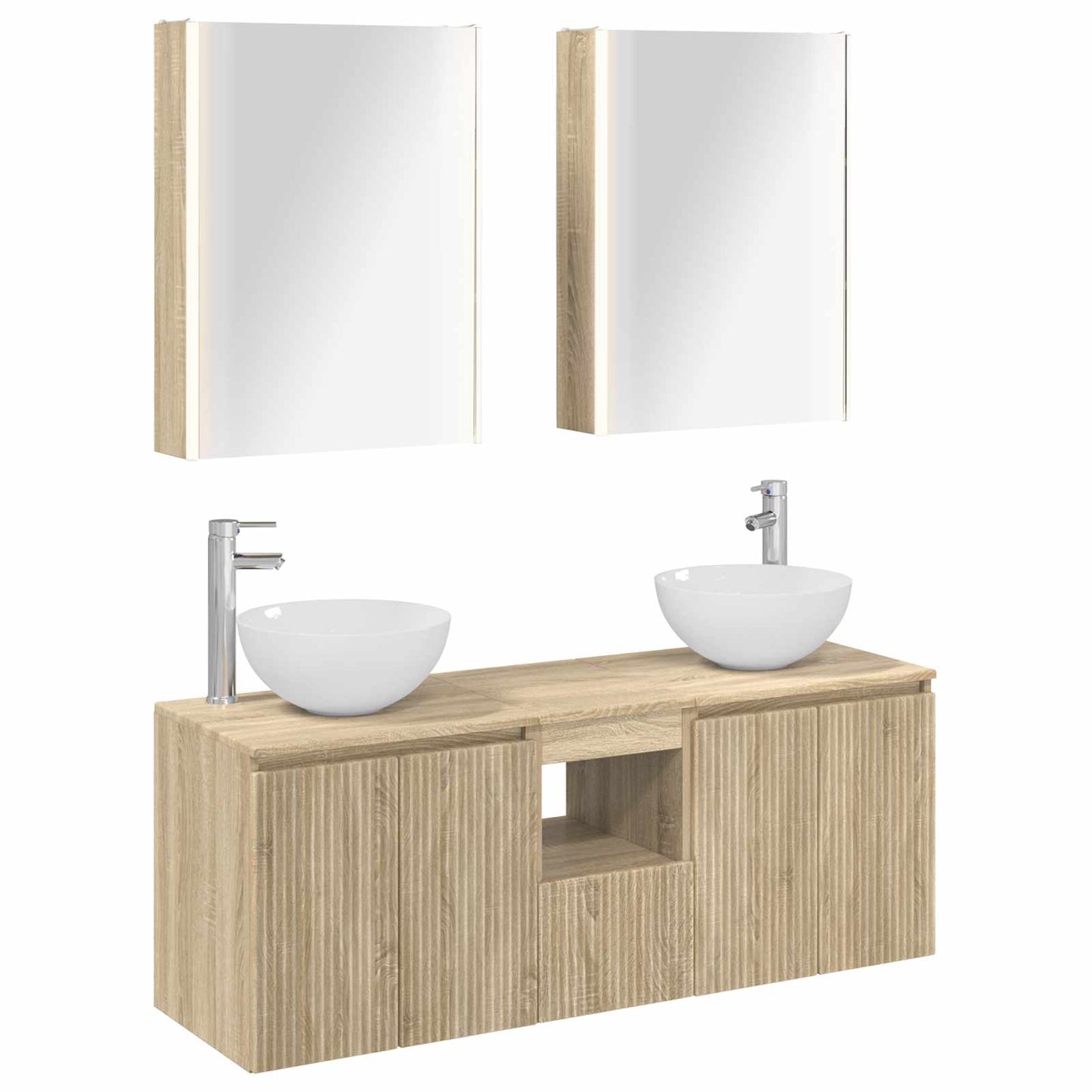 Bathroom Cabinet Set 5 pcs Sonoma Oak 53 x 15.5 x 70 cm