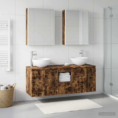 Bathroom Cabinet Set 5 pcs Smoked Oak Engineered Wood