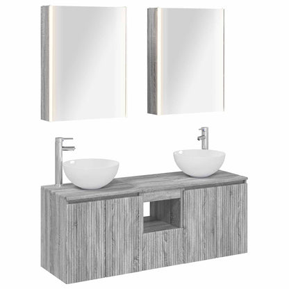 Bathroom Cabinet Set 5 pcs Grey Sonoma 53 x 15.5 x 70 cm