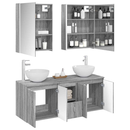 Bathroom Cabinet Set 5 pcs Grey Sonoma 53 x 15.5 x 70 cm