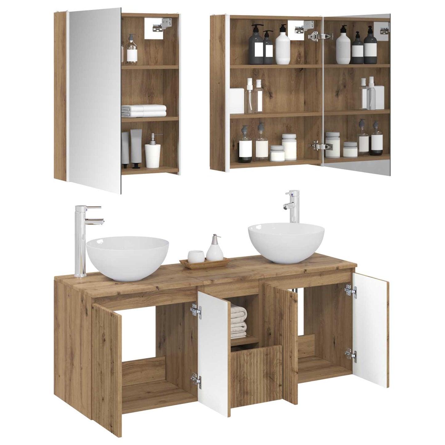 Bathroom Cabinet Set 5 pcs Artisan Oak 53 x 15.5 x 70 cm