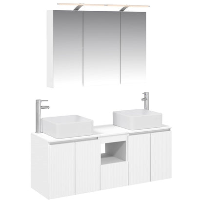Bathroom Cabinet Set 4 pcs White 100 x 14.5 x 70 cm