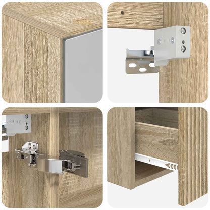 Bathroom Cabinet Set 4 pcs Sonoma Oak 100 x 14.5 x 70 cm